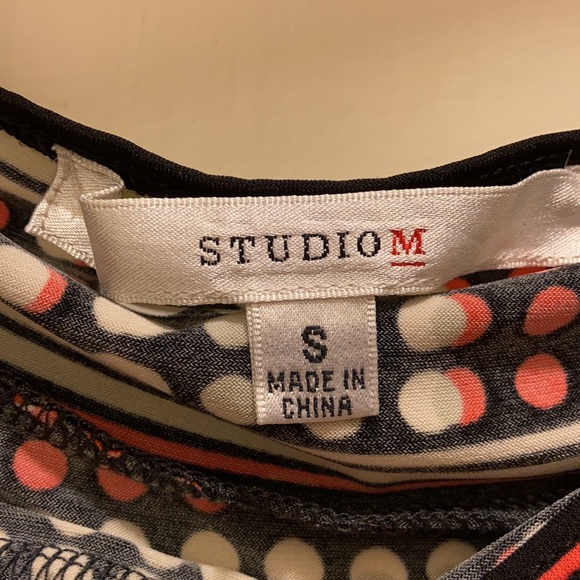 Studio M work dress fun polka dots pink white black gray - Picture 5 of 7